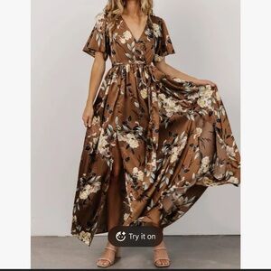 Baltic Born Chocolate Floral Maxi Dress